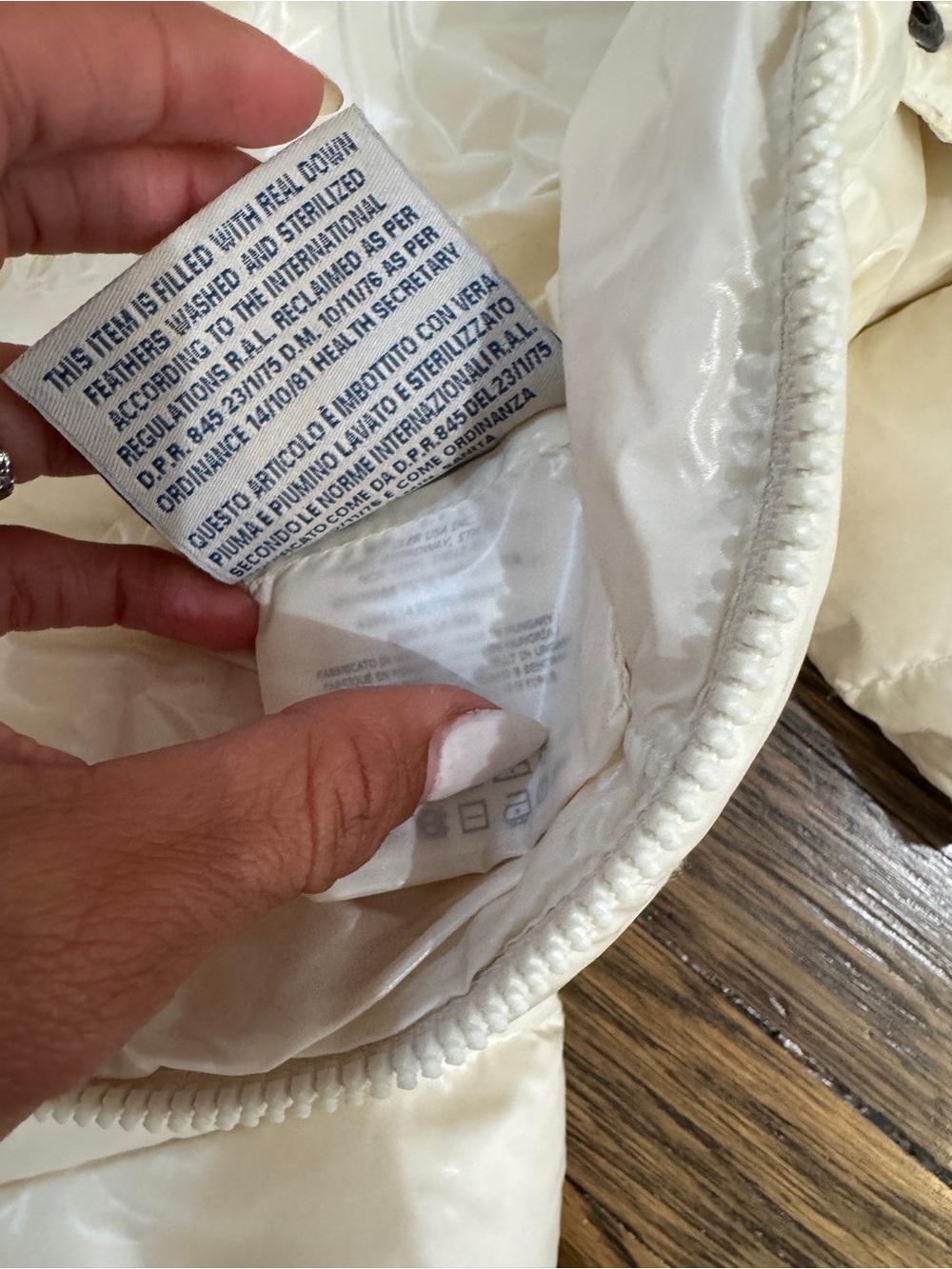 Moncler Cream Infant Puffer Bunting with Hood - Picture 6 of 8